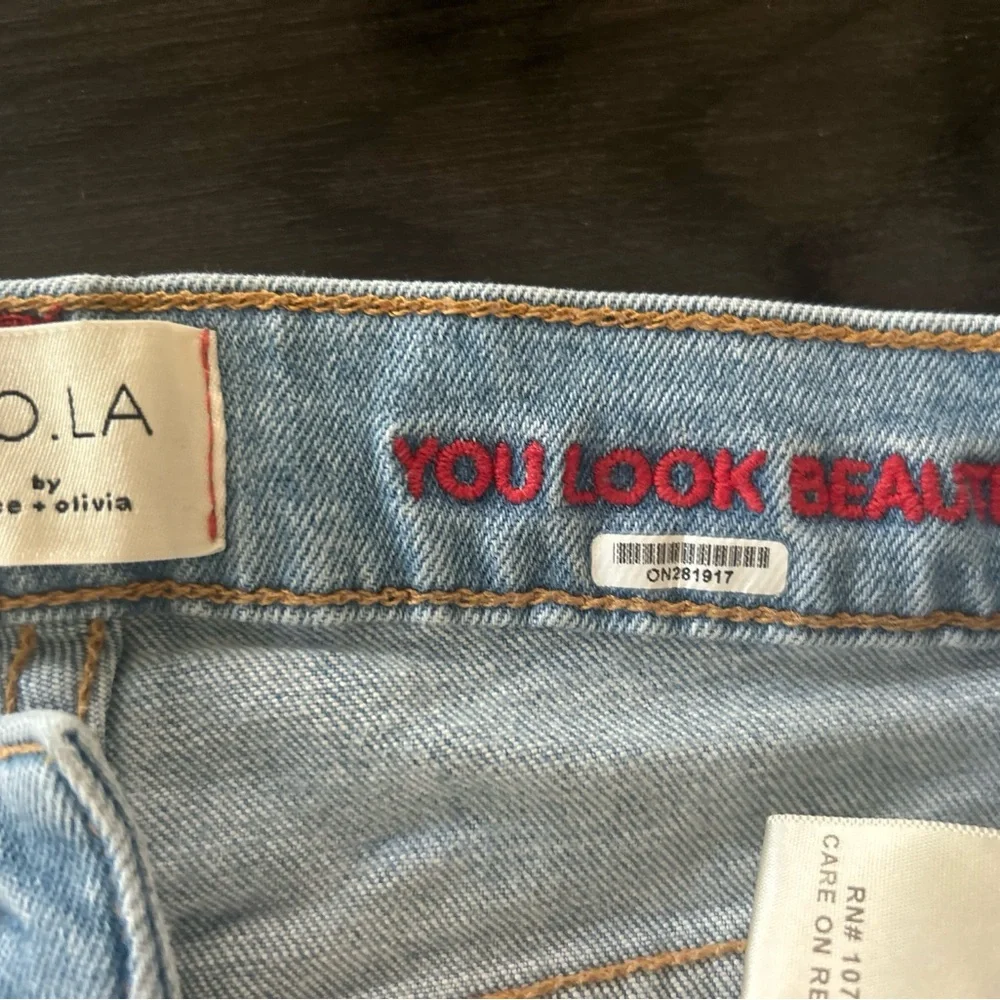 Alice + Olivia, High Wasted, Floral Embroidered Flare Jeans - Picture 6 of 13